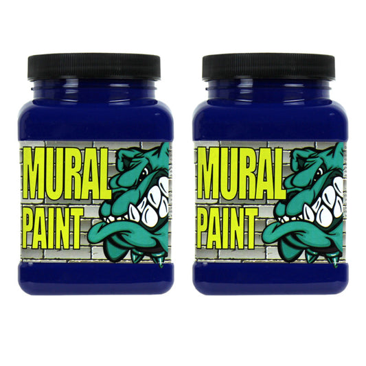 Mural Paint, Pint, Acid (Dark Blue), Pack of 2