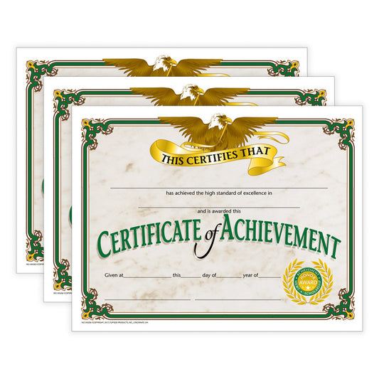 Certificate of Achievement, 30 Per Pack, 3 Packs