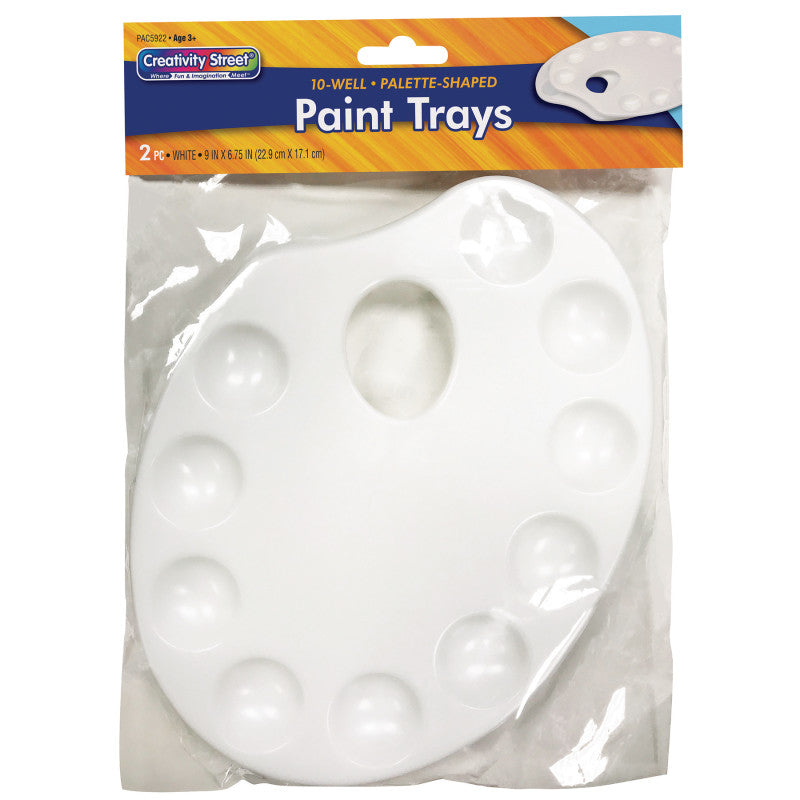 Palette-Shaped Paint Trays, White, 9" x 6.75", 2 Count