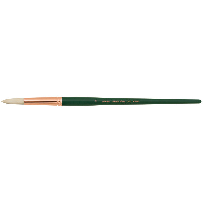 Grand Prix Brush, Round, Long Handle, Size 12