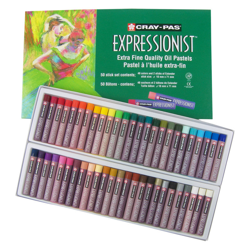 Cray-Pas Expressionist Oil Pastel Chalk, 48 Assorted Colors, 50-Piece Set
