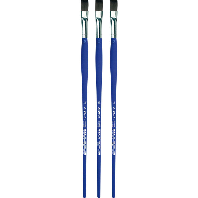 FORTE-Acrylics Student Brush, Synthetic, Acrylic & Oil, Flat, Series 8640, Size 12, Pack of 3