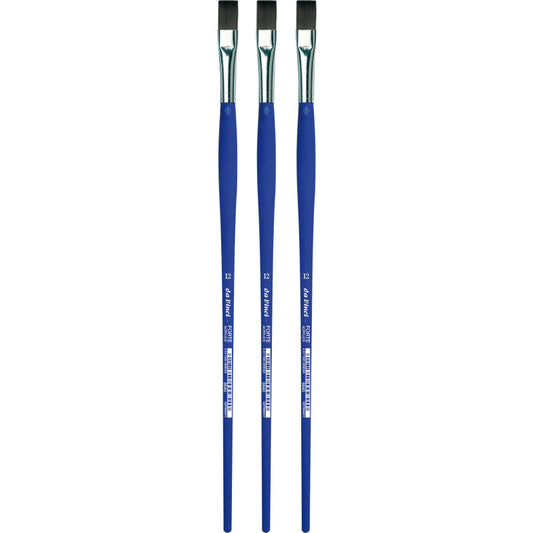FORTE-Acrylics Student Brush, Synthetic, Acrylic & Oil, Flat, Series 8640, Size 12, Pack of 3