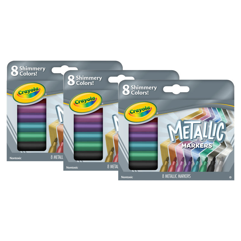Metallic Markers, 8 Per Pack, 3 Packs