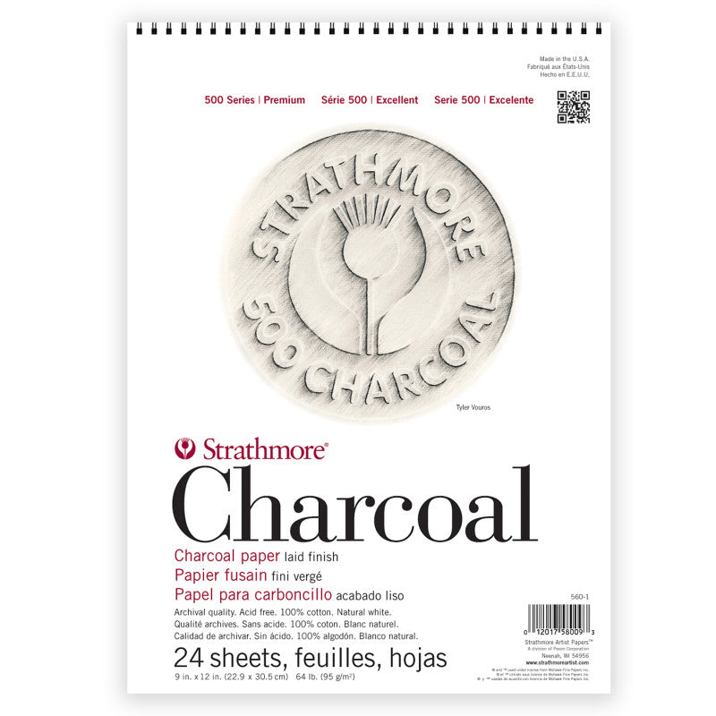 500 Series Charcoal Paper Pad, 24 Sheet, 9x12 inch, 1 Count