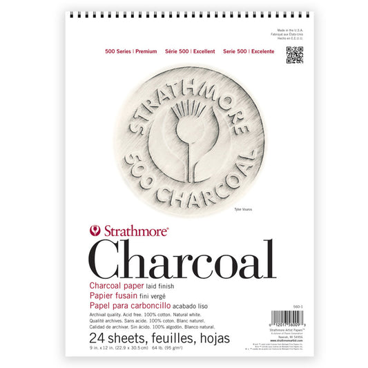 500 Series Charcoal Paper Pad, 24 Sheet, 9x12 inch, 1 Count