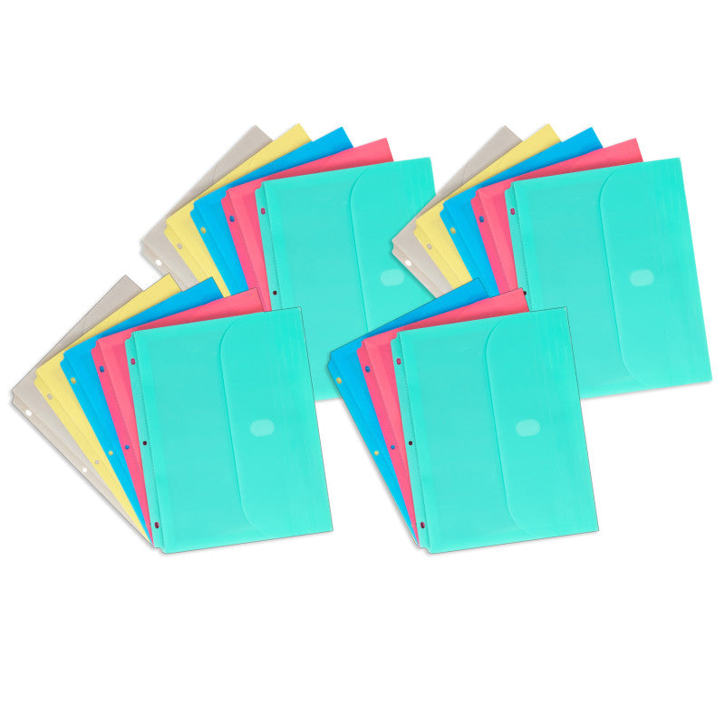 Binder Pocket, Side Loading, Assorted, Pack of 18