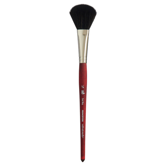Velvetouch Oval Mop Brush, Synthetic Bristles, Short Handle Mixed Media Paintbrush, Scarlet, Size 3/4 inch, 1 Count