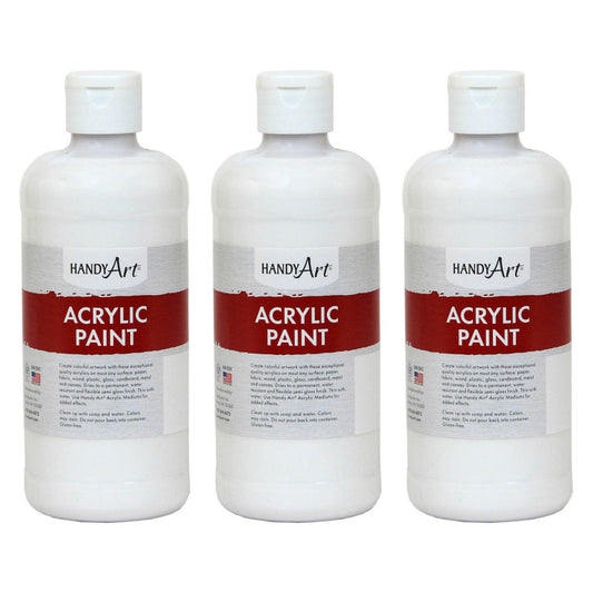 Acrylic Paint 16 oz, Titan White, Pack of 3