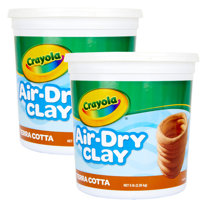 Air-Dry Clay, Terra Cotta, 5 lb Tub, Pack of 2