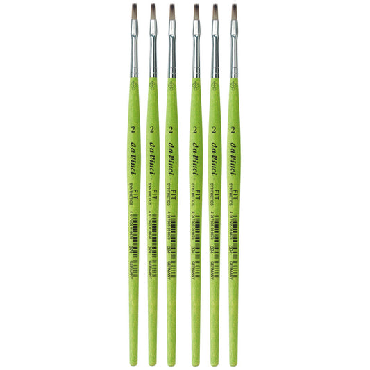 FIT Synthetics Student Brush, Synthetic, Acrylic & Tempera, Flat, Series 374, Size 2, Pack of 6