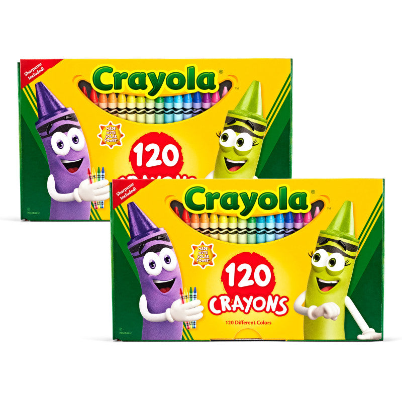 Crayons, Regular Size, 120 Per Box, 2 Boxes