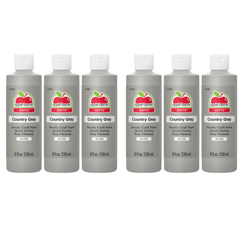 Acrylic Paint Matte, 8oz., Country Gray, Pack of 6
