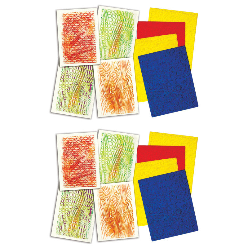 Texture Rubbing Plates, 4 Per Pack, 2 Packs
