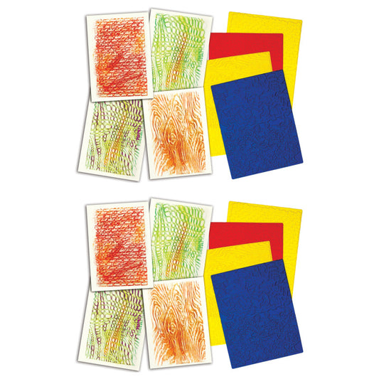 Texture Rubbing Plates, 4 Per Pack, 2 Packs