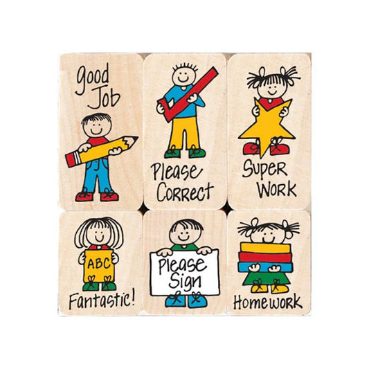 Big 'n' Little Hero Kids For Teachers Stamps, Set of 6