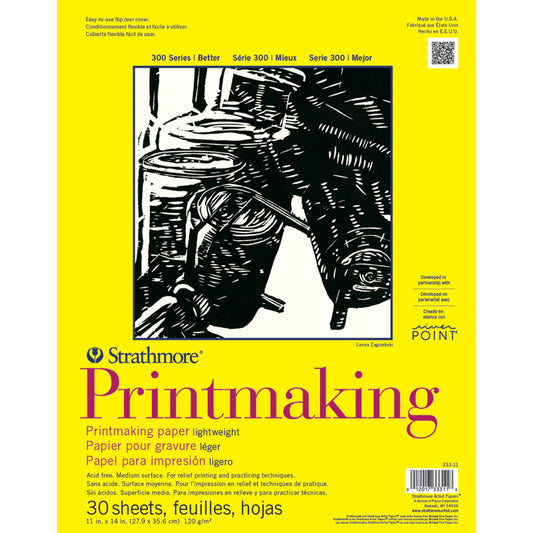 300 Series Printmaking Pad, Glue Binding, 30 Sheet, 11x14 inch, 1 Count