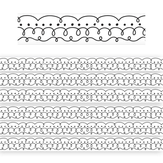 Squiggles and Dots Die-Cut Border Trim, 35 Feet Per Pack, 6 Packs