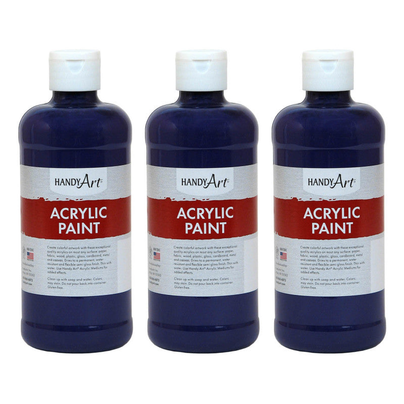 Acrylic Paint 16 oz, Violet, Pack of 3