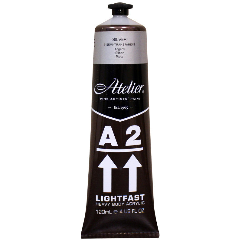A2 Heavy Body Lightfast Artist Acrylic, 4 oz., Silver