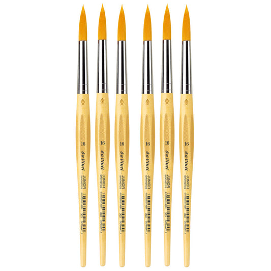 JUNIOR Synthetics Student Brush, Synthetic, Tempera, Round, Series 303, Size 1, Pack of 6