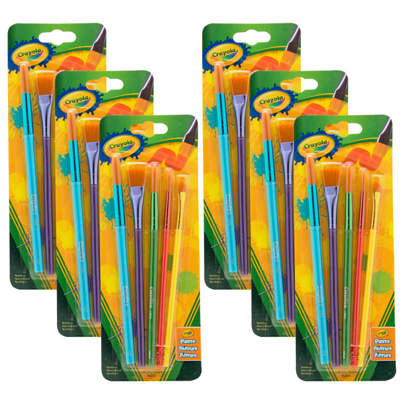 Arts & Crafts Brushes, 5 Per Set, 6 Sets