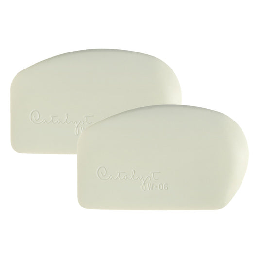 Catalyst Tool Wedge, Silicone, Mixed Media Paintbrush, White, Size 6, Pack of 2