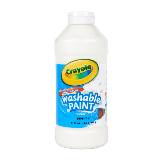 Washable Paint, White, 16 oz.