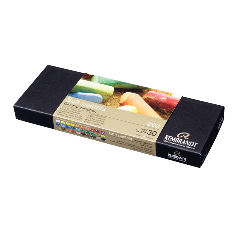 Soft Pastel Cardboard Box Set, General Selection, 30 Half Sticks