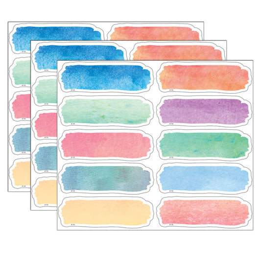 Watercolor Labels Magnetic Accents, 20 Per Pack, 3 Packs