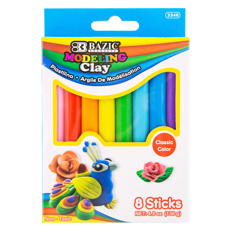 Modeling Clay Sticks, 4.8 oz (136g), 8 Primary Colors