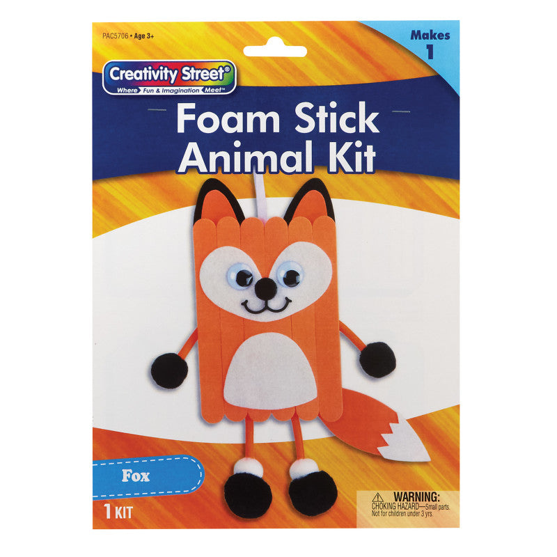 Foam Stick Animal Kit, Fox, 6.75" x 11" x 1", 1 Kit