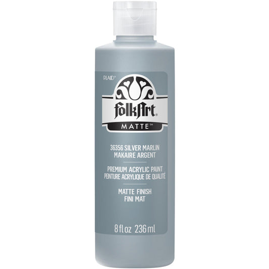 Acrylic Paint Matte, 8oz., Silver Marlin