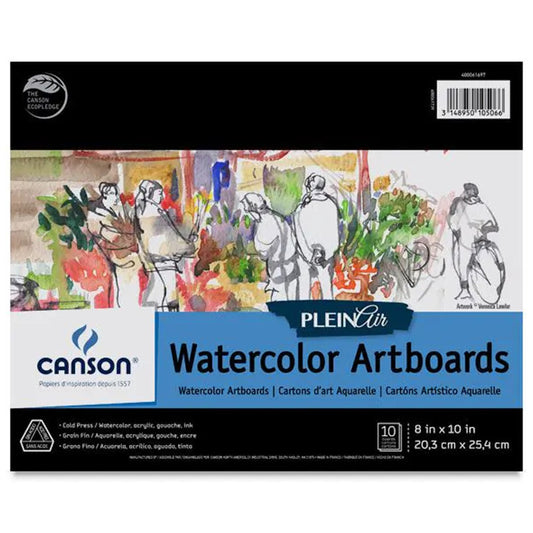 Artist Series Montval Plein Air Watercolor Board, Foldover Binding, 10 Sheet, 8x10 inch, 1 Count