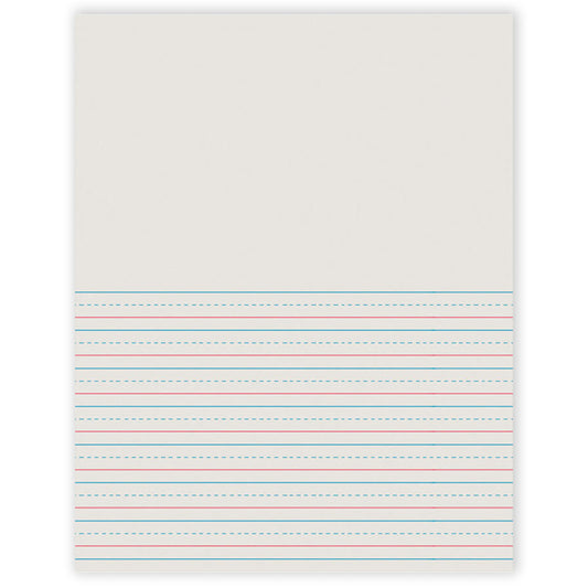 Newsprint Handwriting Paper, Picture Story, Grade 2, 1/2" x 1/4" x 1/4" Ruled Short, 8-1/2" x 11", 500 Sheets