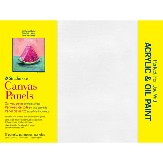 300 Series Canvas Panels, 3 Pack, 12x16 inch, 1 Count