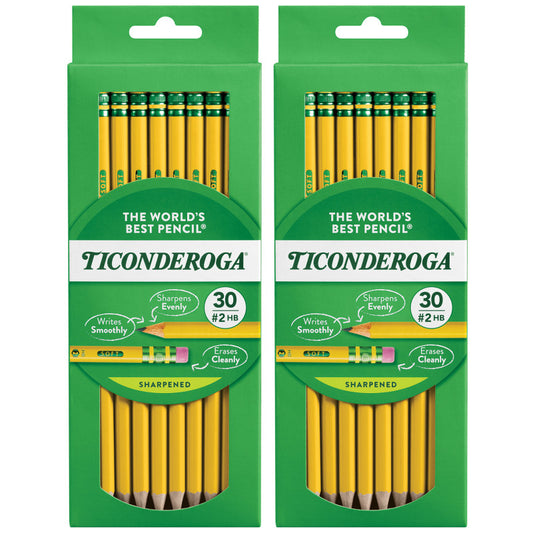 No. 2 Pencils, Pre-Sharpened, 30 Per Pack, 2 Packs