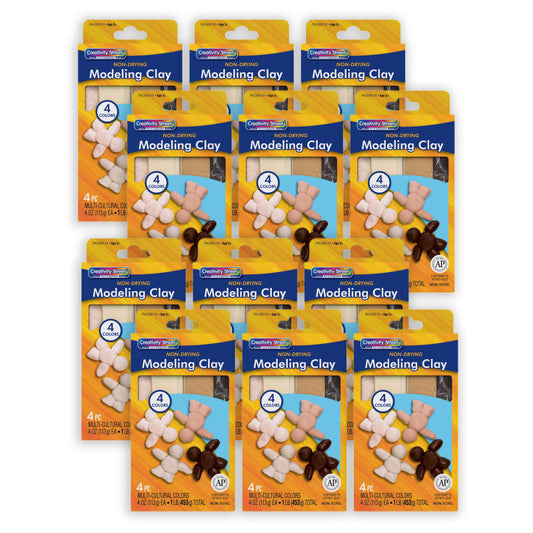 Modeling Clay, 4 Multi-Cultural Assortment, 1 lb/4 Sticks Per Pack, 12 Packs