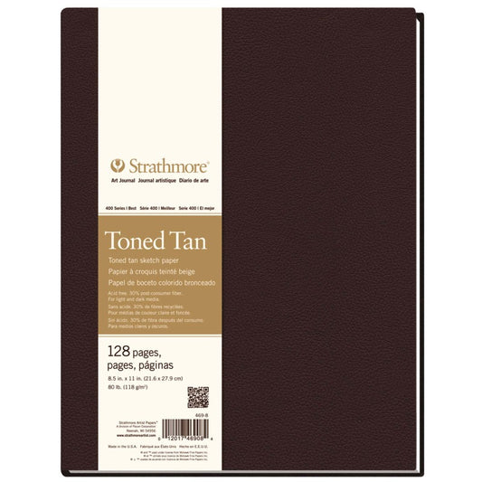 400 Series Art Journal Sketch Paper, Toned Tan, Hardbound Binding, 64 Sheet, 8.5x11 inch, 1 Count