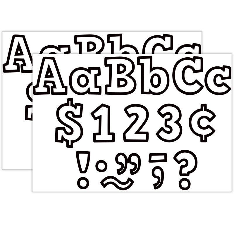 Black & White Bold Block 4" Letters Combo Pack, 230 Per Pack, 2 Packs