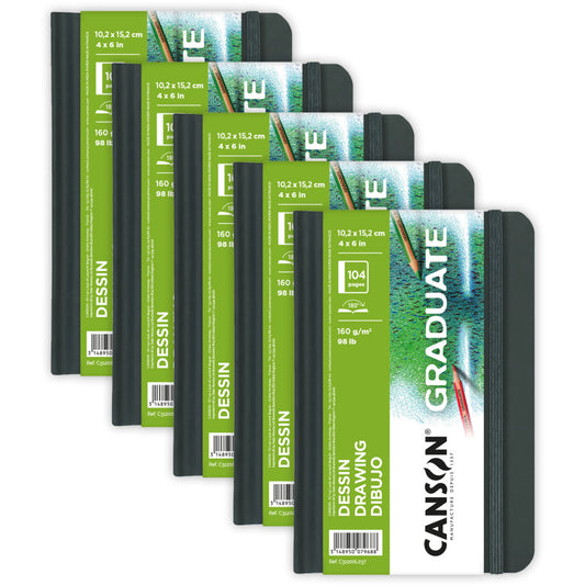 Graduate Drawing Art Book, Hard Cover Binding, 52 Sheet, 4x6 inch, Pack of 5