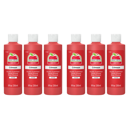 Acrylic Paint Matte, 8oz., Crimson, Pack of 6