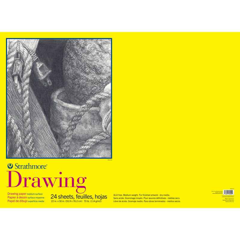 300 Series Drawing Paper Pad, Tape Binding, 24 Sheet, 22x30 inch, 1 Count