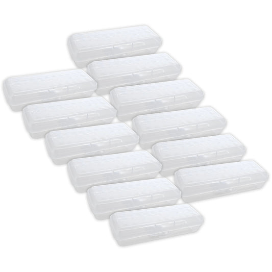 LUCENT Pencil Case Organizer Box, 8", Clear, Pack of 12