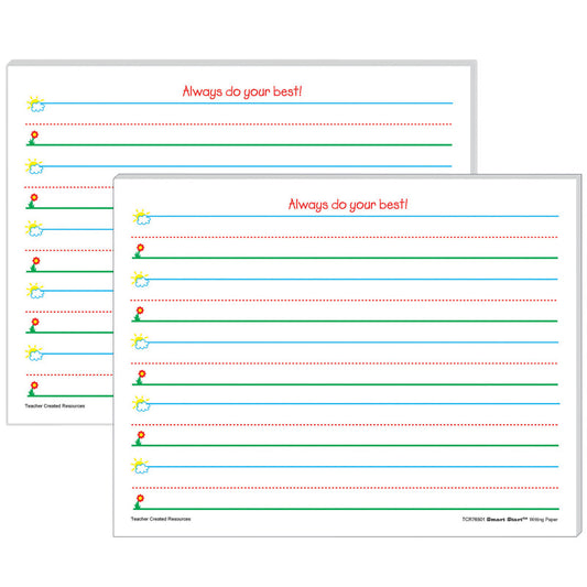 Smart Start K-1 Writing Paper: 100 Sheets Per Pack, 2 Packs