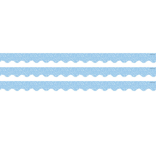Composition Blue Scalloped Border Trim, 35 Feet Per Pack, 3 Packs