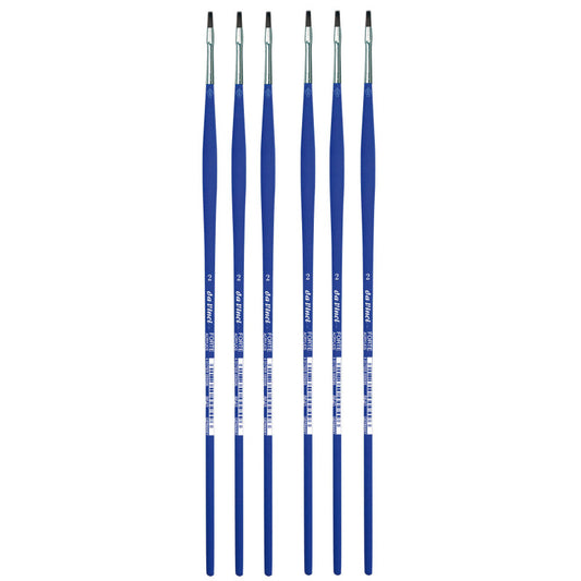 FORTE-Acrylics Student Brush, Synthetic, Acrylic & Oil, Flat, Series 8640, Size 2, Pack of 6