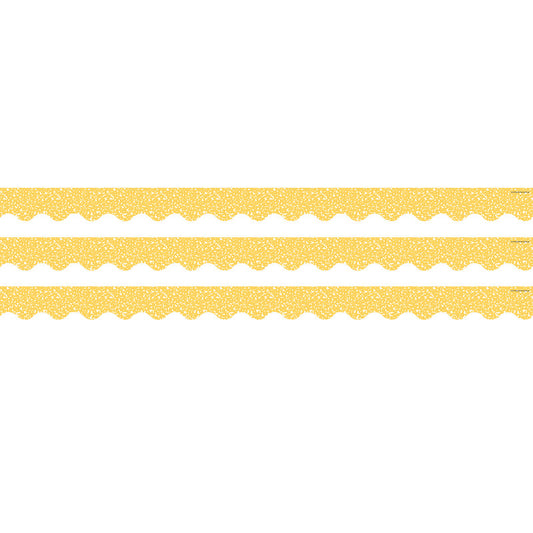 Composition Yellow Scalloped Border Trim, 35 Feet Per Pack, 3 Packs