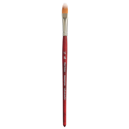 Velvetouch Filbert Grainer Brush, Synthetic Bristles, Short Handle Mixed Media Paintbrush, Scarlet, Size 3/8 inch, 1 Count