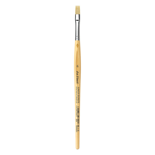JUNIOR BORSTE Synthetic Student Brush, Synthetic, Tempera, Flat, Series 329, Size 6